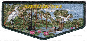 Patch Scan of O-Shot-Caw flap green metallic border