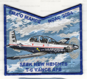 Patch Scan of Ema'O Mahpe NOAC 2024 T-6 Vance AFB pocket patch blue bdr