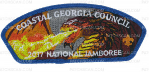 Patch Scan of 2017 National Jamboree - Coastal Georgia Council - Fire Breathing Dragon - left Facing 