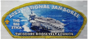 Patch Scan of TRC 2023 NATIONAL JAMBOREE BIG STICK CSP GOLD