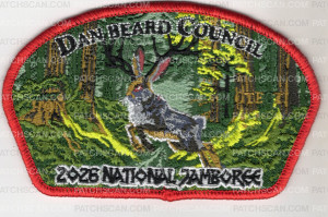 Patch Scan of Dan Beard Council 2026 Jamboree (CSP/Jack Rabbit) Red