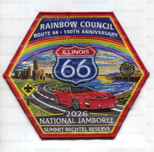 Patch Scan of Rainbow Council 2026 NJ Center patch red bdr