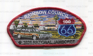 Patch Scan of Rainbow Council 2026 NJ station wagon JSP red bdr
