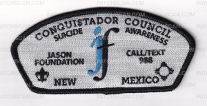 Patch Scan of Kwahadi Lodge - Conquistador Council - Jason Foundation - Suicide Awareness 2024 - CSP 