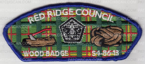 Patch Scan of X169563A RED RIDGE COUNCIL WOOD BADGE (fake csp plaid)