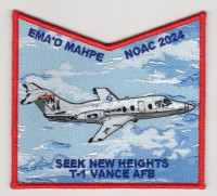 Ema'O Mahpa NOAC 2024 T-1 Vance AFB pocket patch red border Cimarron Council #474