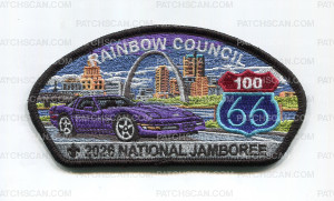 Patch Scan of Rainbow Council 2026 NJ purple car JSP black bdr