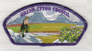 Patch Scan of Grand Teton Council Thank You 2026 CSP purple metallic border