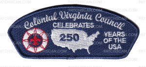 Patch Scan of Colonial Virginia Council Celebrates 250 Years of the USA CSP