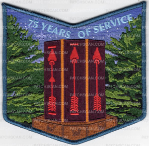 Patch Scan of Mitigwa Lodge 75th Arrows Pocket Piece (Dark Blue)