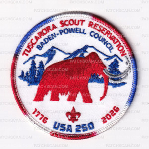 Patch Scan of Tuscarora Scout Reservation — America 250 — United States Semiquincentennial Patch (1776–2027)