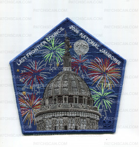 Patch Scan of Last Frontier Council 2026 NJ Center patch blue border