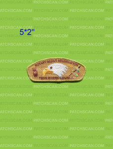 Patch Scan of Twin Rivers Council Rotary Scout Reservation CSP gold met border