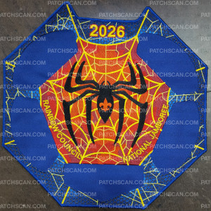 Patch Scan of Rainbow Council 2026 NJ Spider Center patch blue border