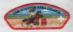 Patch Scan of Sam Houston Area Council Jamboree 2026 (Cowboy/Red)