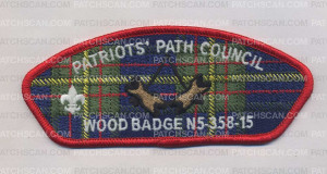 Patch Scan of Wood Badge N5-358-15 (Patriots Path Council) 2 beads 