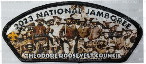 Patch Scan of TRC 2023 NATIONAL JAMBOREE ROUGH RIDERS CSP BLACK