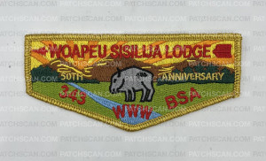 Patch Scan of WOAPEU SISILIJA LODGE 343 OA FLAP SPLIT BORDER