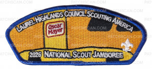 Patch Scan of Laurel Highlands Council 2026 Jamboree Set (Oscar Mayer) Blue
