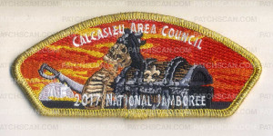 Patch Scan of 2017 National Jamboree - Calcasieu Area Council - Mardi Gras - Black Border 