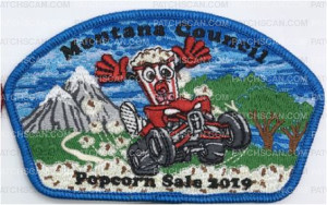 Patch Scan of Montana Council Popcorn 2019 CSP Teal border