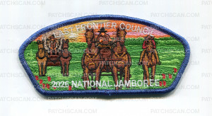 Patch Scan of Last Frontier Council 2026 NJ Land Rush JSP blue border