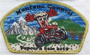 Patch Scan of Montana Council Popcorn 2019 CSP Gold border