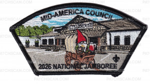 Patch Scan of Mid-America Council 2026 NJ JSP gnome on wagon