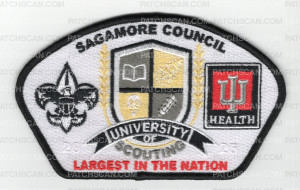 Patch Scan of Sagamore Council University of Scouting 2025 (White)