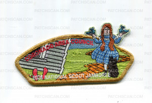 Patch Scan of Coronado Area Council 2026 NJ girl with slippers JSP gold met border