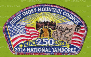 Patch Scan of Great Smoky Mountain Council 2026 NJ 250 Liberty Bell JSP rwb border