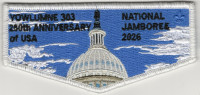 Yowlumne 303 250th Anniv. USA 2026 NJ flap black border Golden Empire Council #47