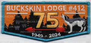 Patch Scan of BUCKSKIN 75TH FLAP TEAL 