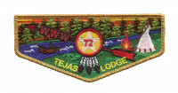 Tejas Lodge Brotherhood Flap (Gold Metallic) East Texas Area Council #585