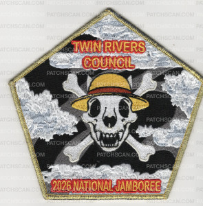 Patch Scan of Twin Rivers Council 2026 NJ Center patch gold met border