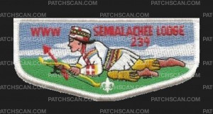 Patch Scan of Semialachee Lodge 239 Flap (White Border/Red Arrow)