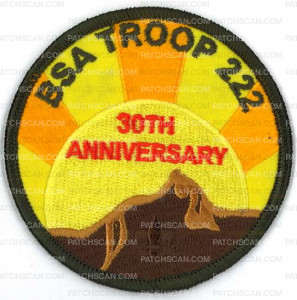 Patch Scan of X109896B BSA TROOP 222 30TH ANNIVERSARY 