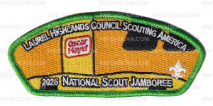 Patch Scan of Laurel Highlands Council 2026 Jamboree Set (Oscar Mayer) Green