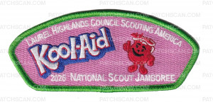 Patch Scan of Laurel Highlands Council 2026 Jamboree Set (Kool Aid) Green