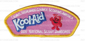 Patch Scan of Laurel Highlands Council 2026 Jamboree Set (Kool Aid) Yellow