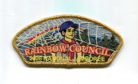 Rainbow Council 2026 NJ Scout with rainbow JSP gold met border Rainbow Council #702