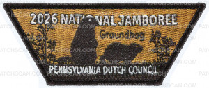 Patch Scan of PDC 2026 NATIONAL JAMBOREE GROUNDHOG ROCKER