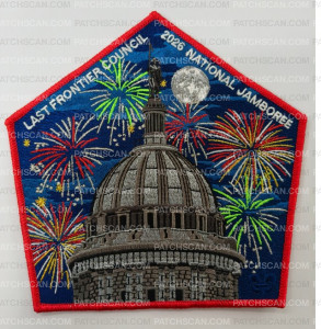 Patch Scan of Last Frontier Council 2026 NJ Center patch red border