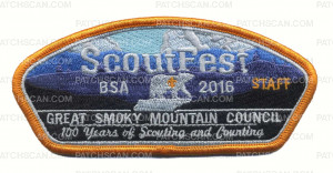 Patch Scan of ScoutFest 2016 STAFF CSP Gold Border