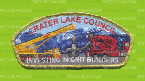 Patch Scan of Crater Lake Council 2024 Grit Builders CSP gold met border