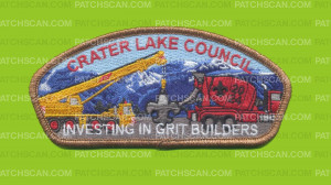 Patch Scan of Crater Lake Council 2024 Grit Builders CSP bronze met border