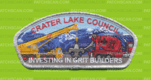 Patch Scan of Crater Lake Council 2024 Grit Builders CSP silver met border