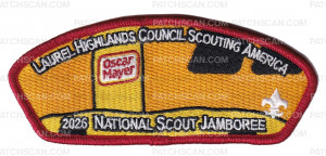Patch Scan of Laurel Highlands Council 2026 Jamboree Set (Oscar Mayer)
